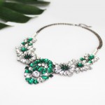 Apolonia Emerald Crystal Jewel Bloom Necklace